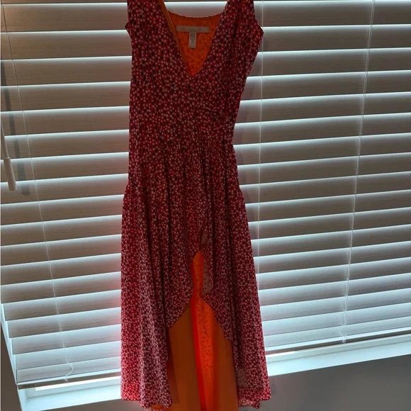 NWOT Anthropologie Hutch Polka Dot Wrap Dress with Orange Accent lining size XS - Picture 4 of 6
